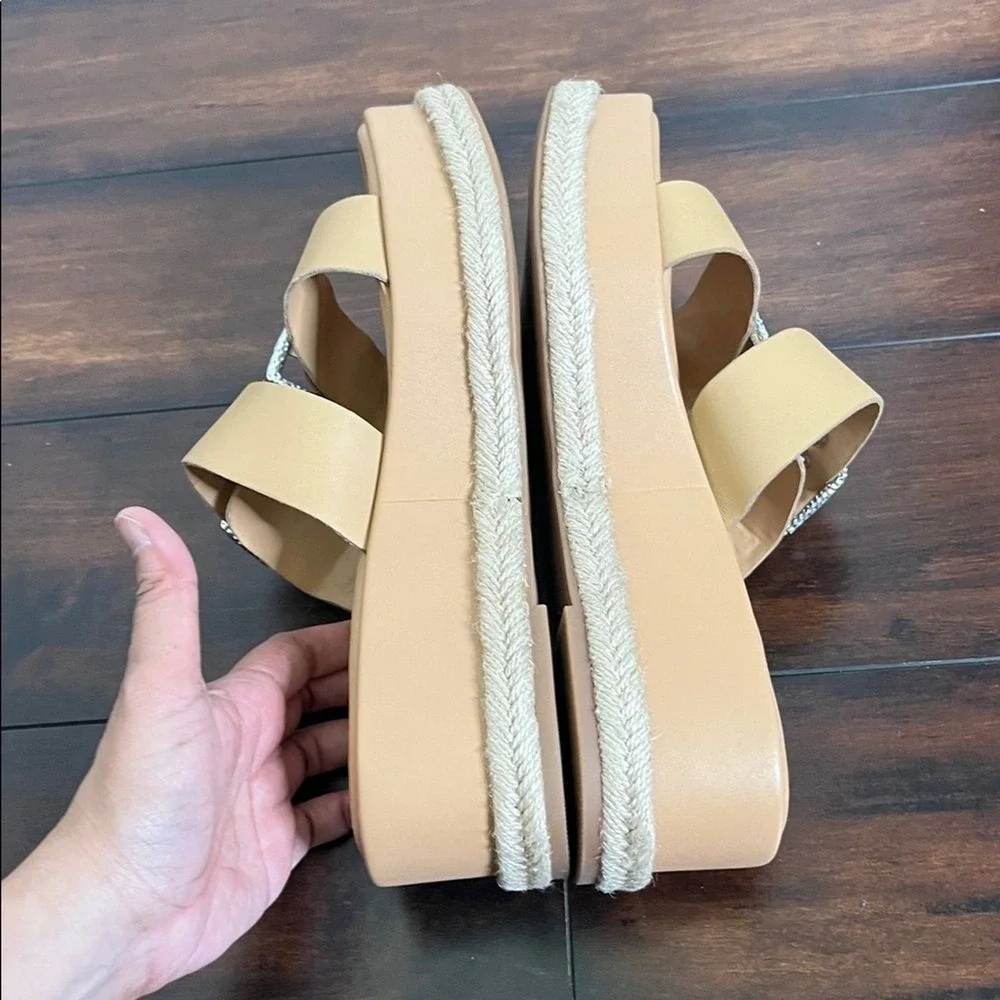 Dolce Vita Women's Canyon Flatform Footbed Espadrille Wedge Sandals size 9.5 New